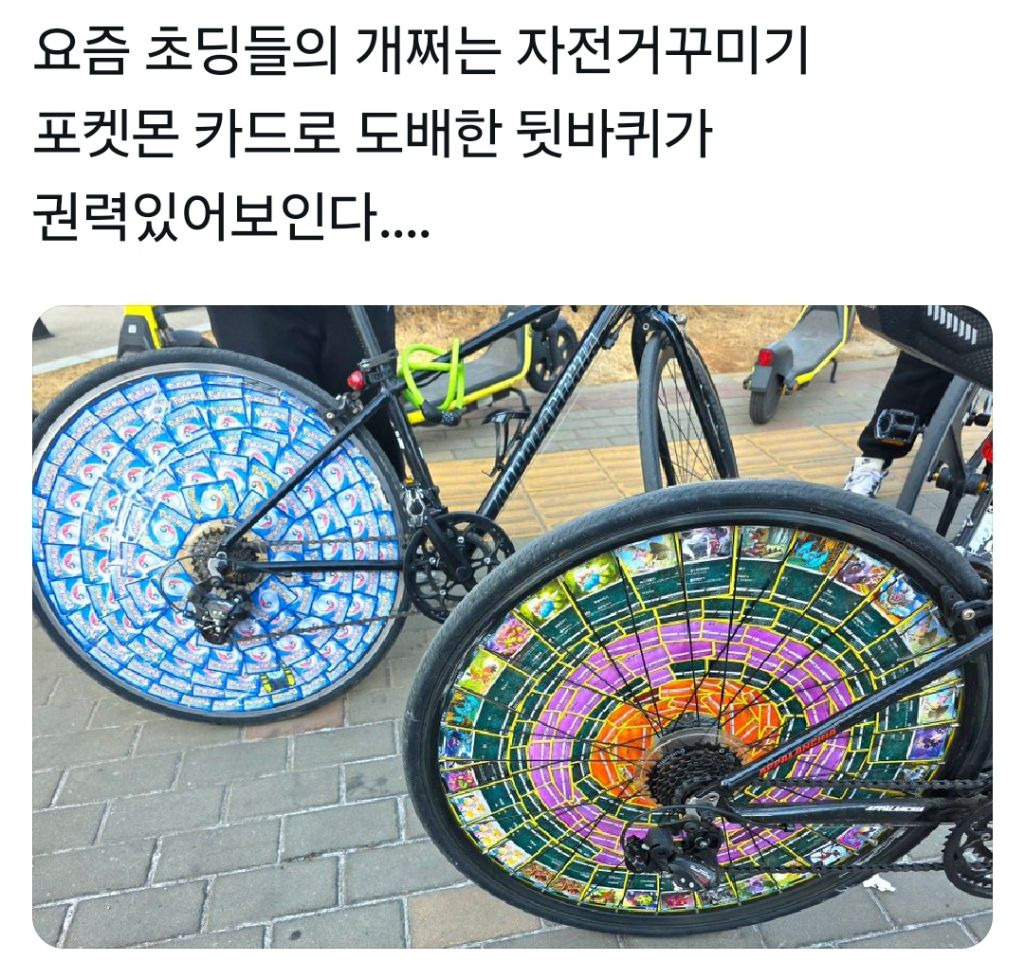 요즘 초딩들의 자전거 꾸미기.jpg