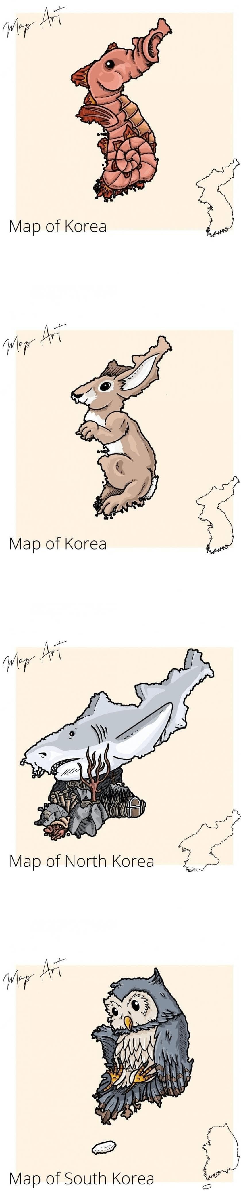싱글벙글 외국에서 보는 한국의 국토 모양.png.jpg
